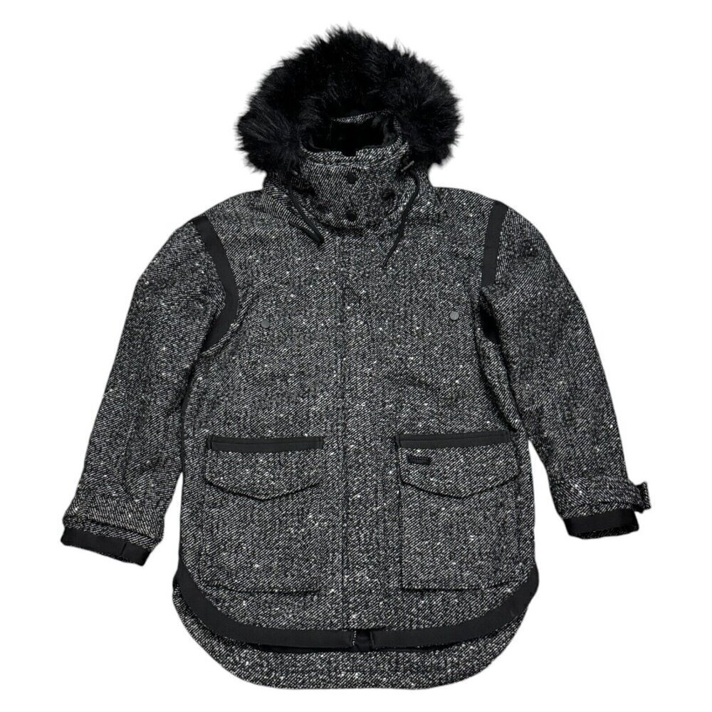 Superdry Black and Gray Pea Coat - Picture 6 of 9
